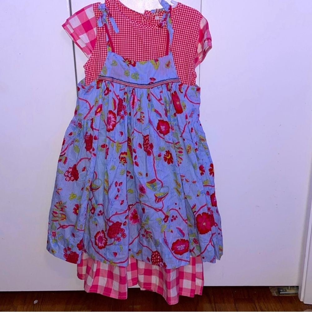 Oilily Blue and Red Floral two-piece dress size 8 girls